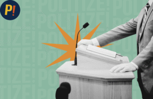 Imagen de capa de um concejal en una tribuna representando los concejales