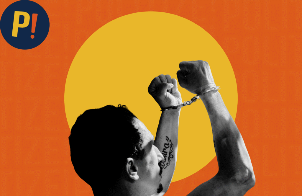 Imagen de un hombre con cadenas representando la violencia política