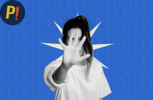 71 Imagen de una mujer que dice “no”, representando la violencia de género.