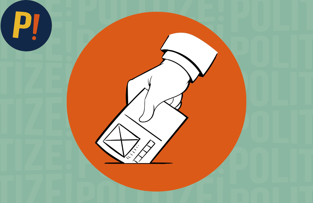 Imagen de una persona votando representando el derecho al voto